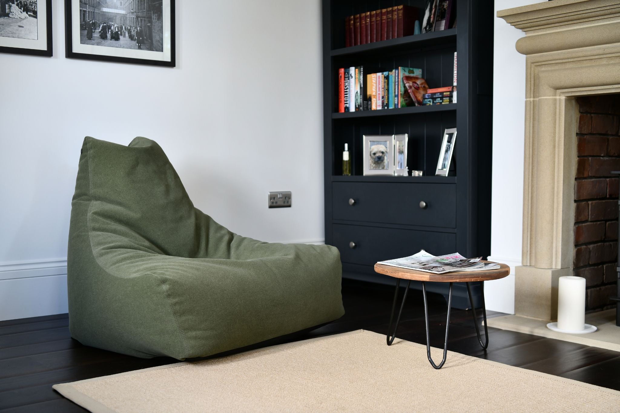 Extreme Lounging Mighty B-Bag Moss Green Brushed Suede Indoor